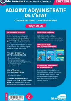 Adjoint administratif de l’État – Tout-en-un (Catégorie C – Concours 2027-2028)