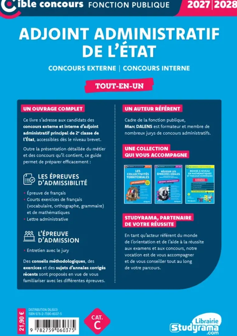 Adjoint administratif de l’État – Tout-en-un (Catégorie C – Concours 2027-2028)