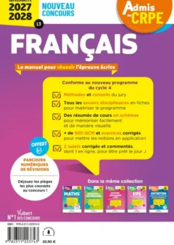 Admis au CRPE 2027-2028 - Français : Epreuve écrite d’admissibilité L3