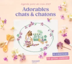Agenda point de croix 2027 - Adorables chats & chatons