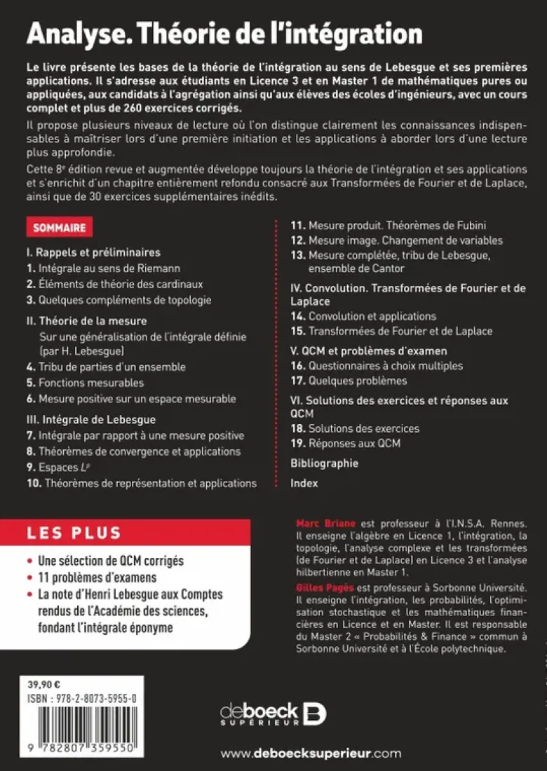 Analyse - Théorie de l'intégration