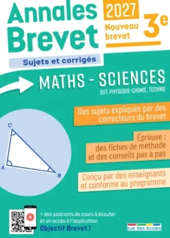 Annales Brevet - Maths - Sciences - 3e - 2027