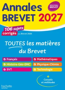 Annales Brevet 2027 - Tout-en-un 3e - sujets et corrigés