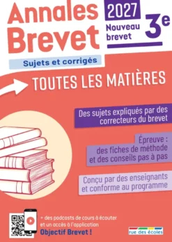 Annales Brevet - Toutes les matières - 3e - 2027