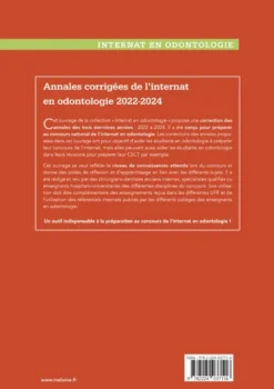 Annales corrigées de l'internat en odontologie 2022-2024