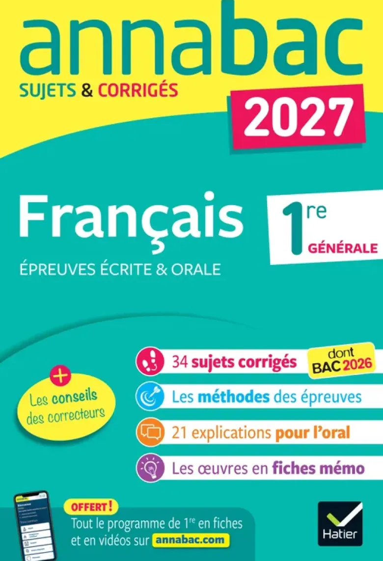 Annales du bac 2027 - Annabac Français 1re générale (bac de français écrit & oral)