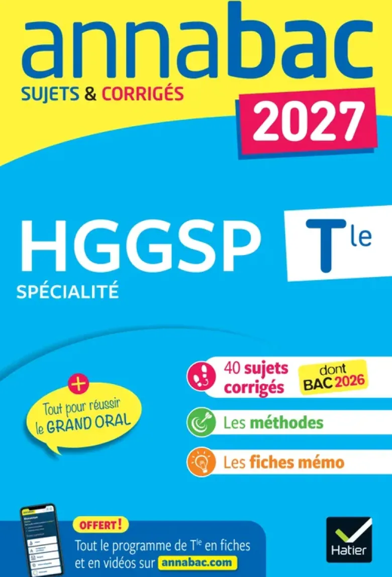 Annales du bac 2027 - Annabac HGGSP Tle générale (spécialité)