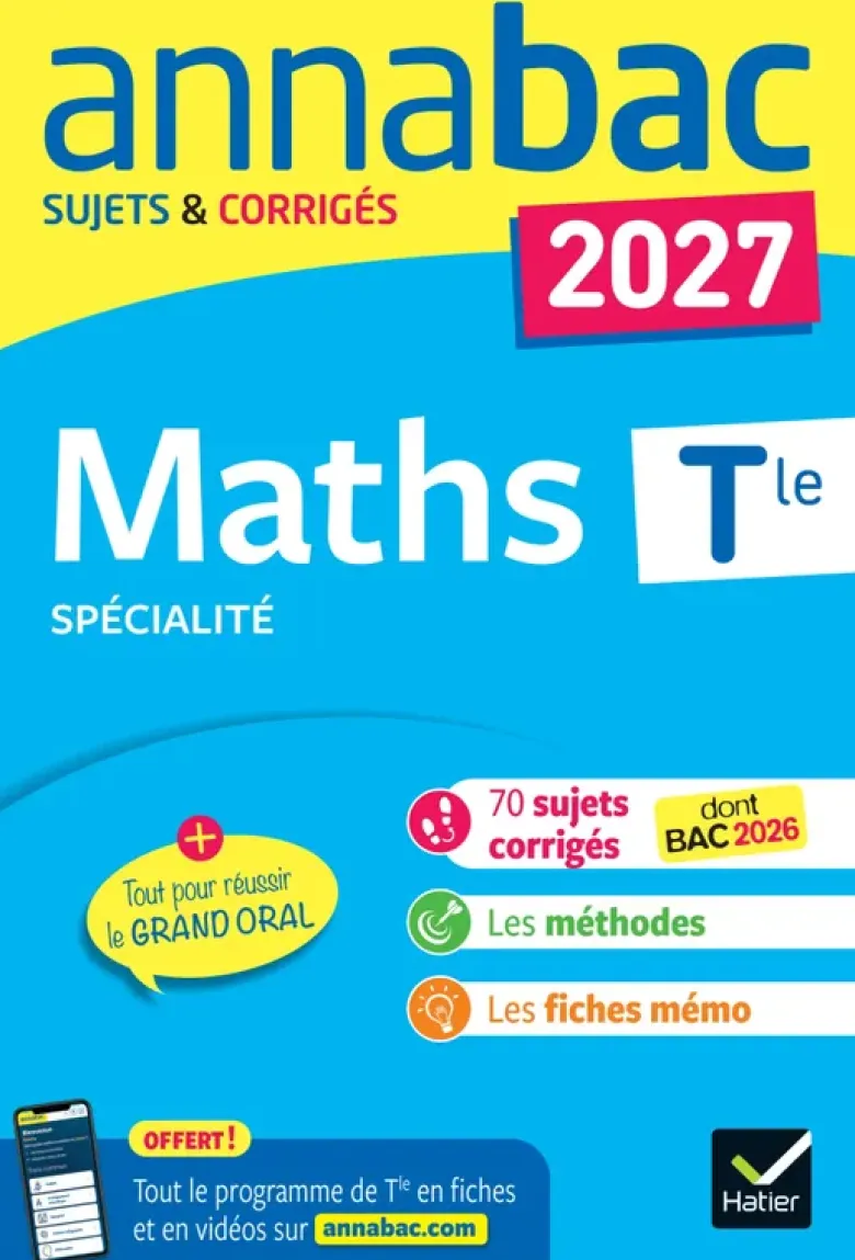 Annales du bac 2027 - Annabac Maths Tle générale (spécialité)