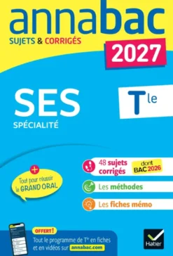 Annales du bac 2027 - Annabac SES Tle générale (spécialité)