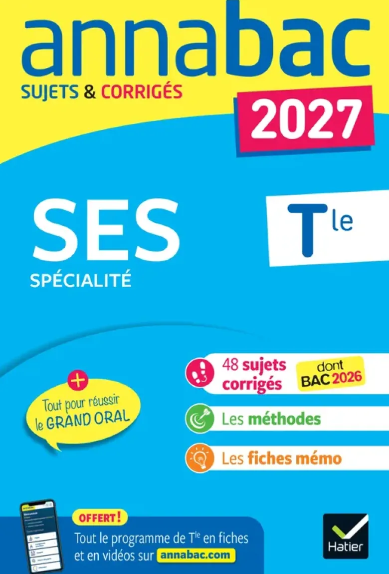 Annales du bac 2027 - Annabac SES Tle générale (spécialité)