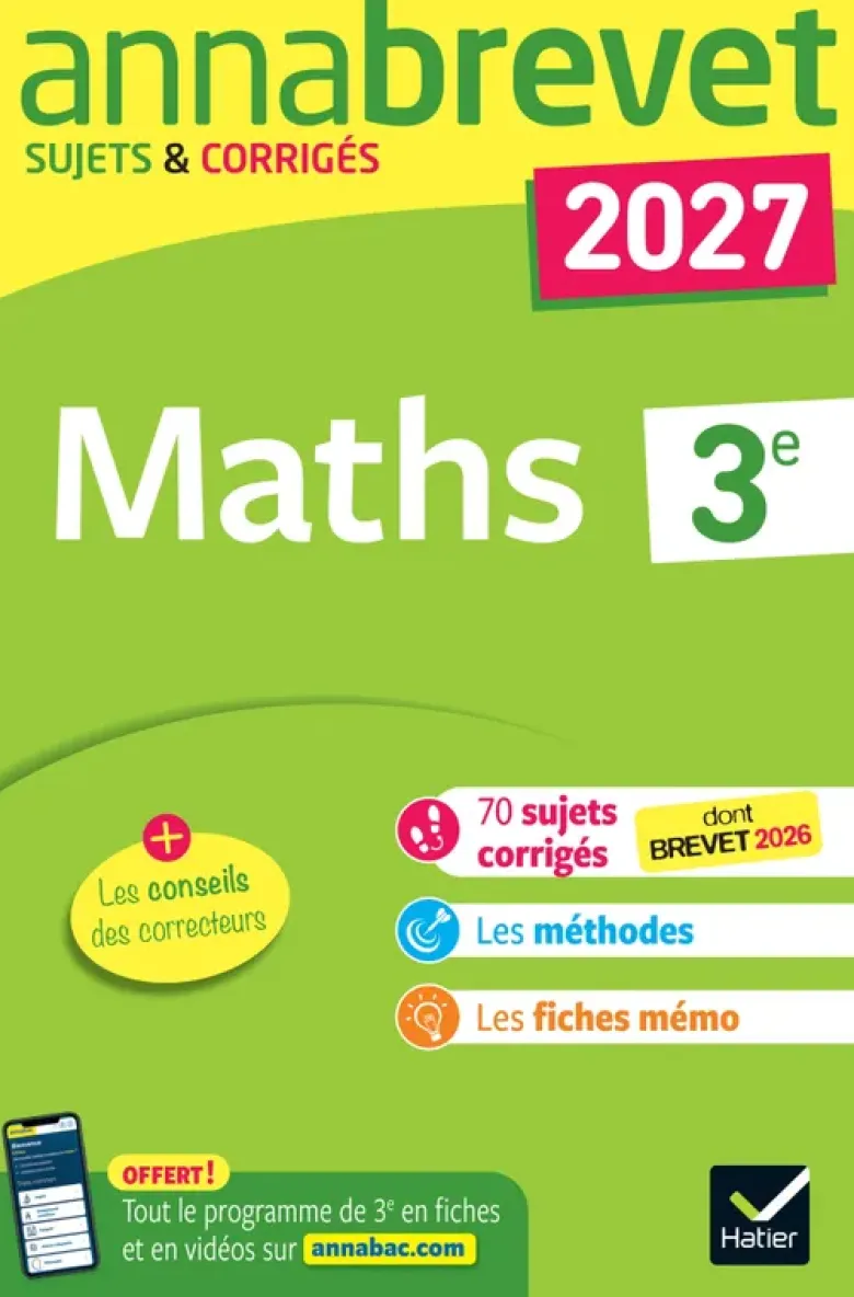 Annales du brevet 2027 - Annabrevet Maths 3e - Nouveau brevet