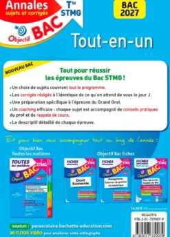 Annales Objectif BAC 2027 -Bac STMG Tout-en-un - sujets et corrigés
