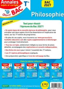 Annales Objectif BAC 2027 - Philosophie Tle - sujets et corrigés