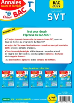 Annales Objectif BAC 2027 - Spécialité SVT Tle - sujets et corrigés