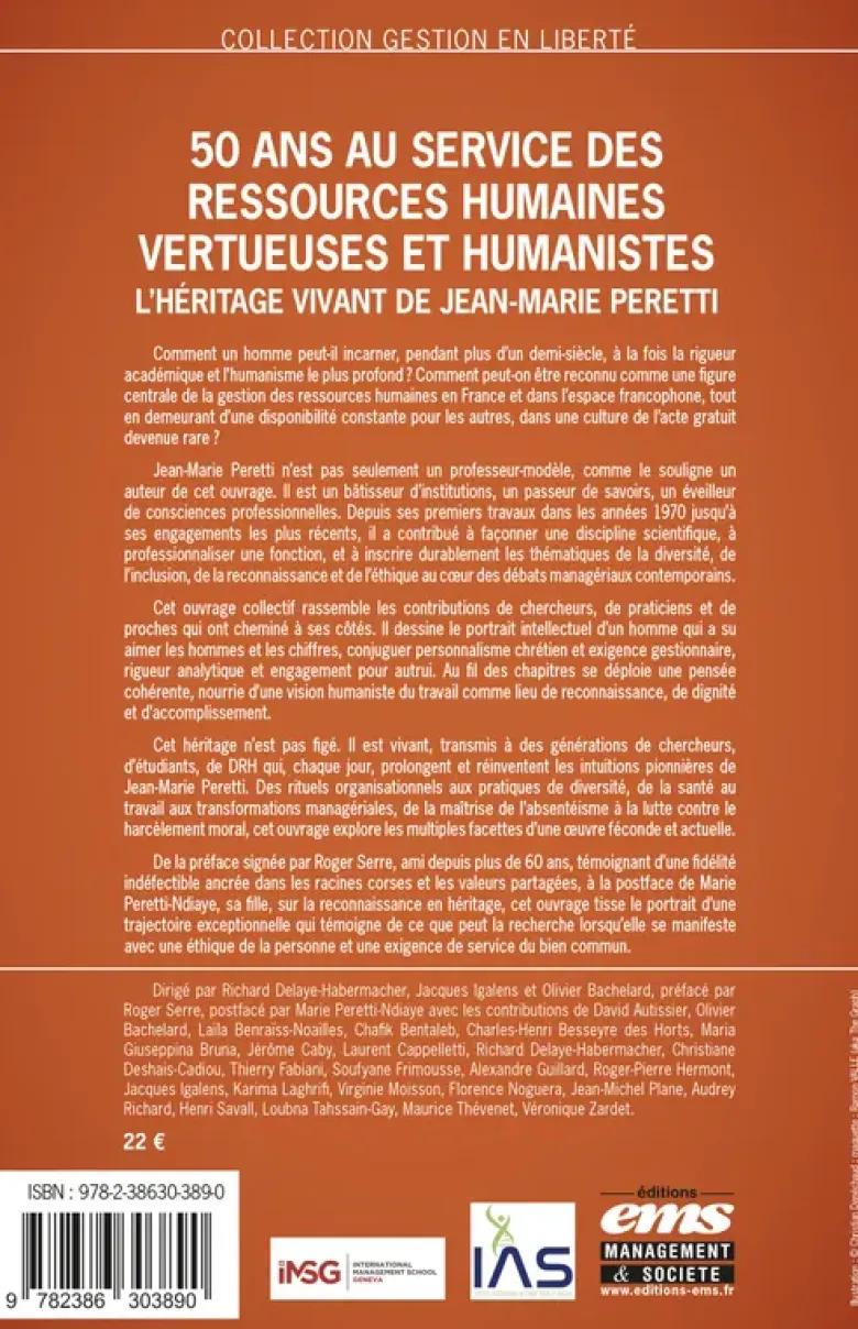 50 ans au service des ressources humaines vertueuses et humanistes : l'héritage vivant de Jean-Marie Peretti