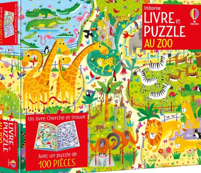 Au zoo - Coffret livre et puzzle (100 pièces) - Dès 5 ans
