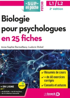 Biologie pour psychologues en 25 fiches - Licence 1 et 2
