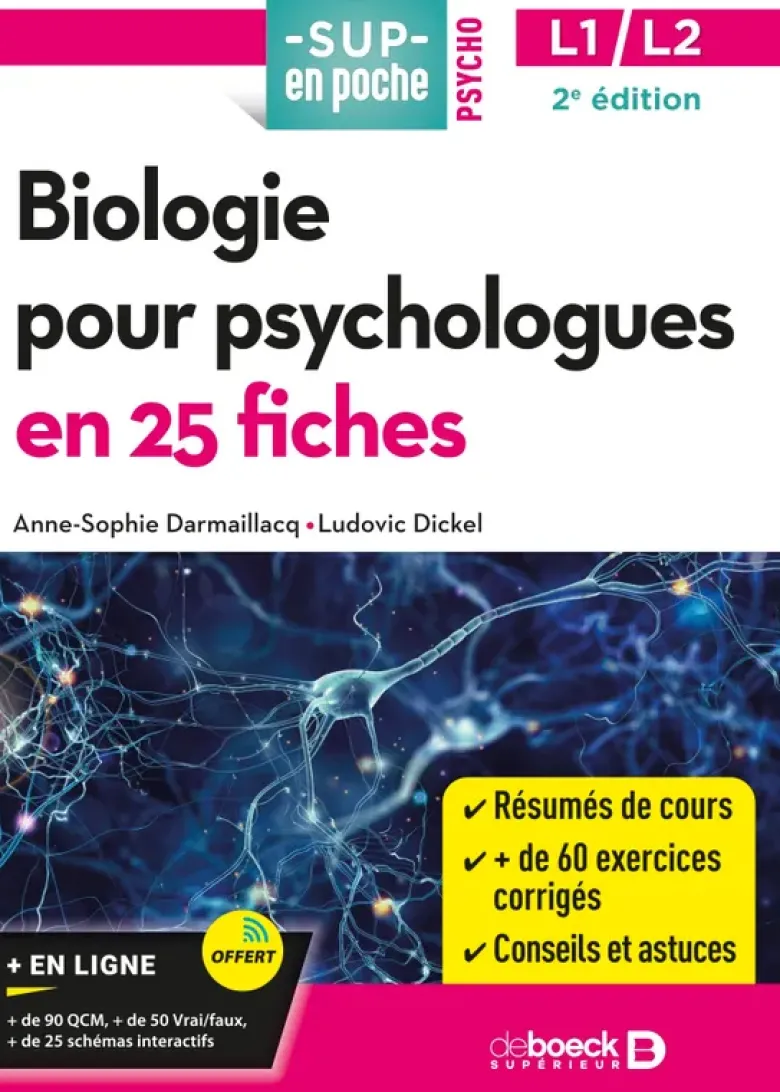 Biologie pour psychologues en 25 fiches - Licence 1 et 2