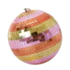 Boule disco à facettes - Rayures et or - 25 cm