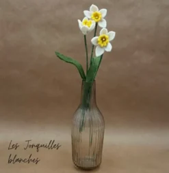 Branche de Jonquille Blanche en Feutrine