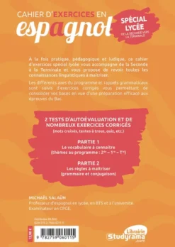 Cahier d’exercices en espagnol – Spécial lycée