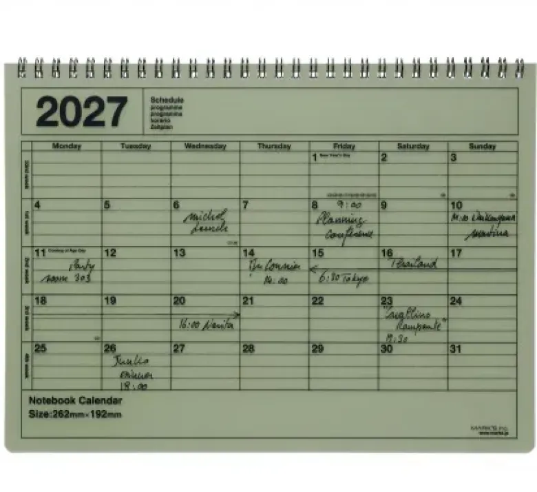 Calendrier 2027 - M