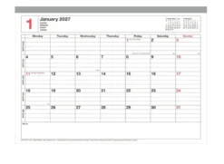 Calendrier 2027 - M