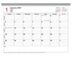 Calendrier 2027 - S