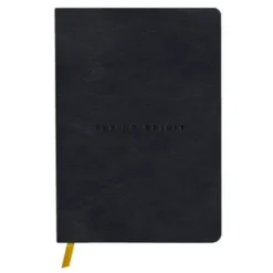 Carnet brochure cousue Flying Spirit Black A5 180 pages ligné couverture cuir lisse papier ivoire 90g - Noir