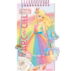 Carnet créatif Mode Academy Arc-en-ciel (avec un bracelet) NE