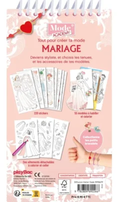 Carnet créatif Mode Academy Mariage (avec un bracelet)