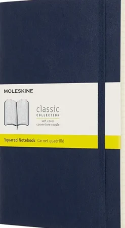 Carnet grand format souple - Pages quadrillées - Marine