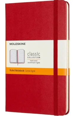 Carnet moyen format Rigide - Pages Lignées - Rouge