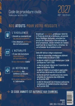 Code de procédure civile2027 Jaquette Fleurs dorées