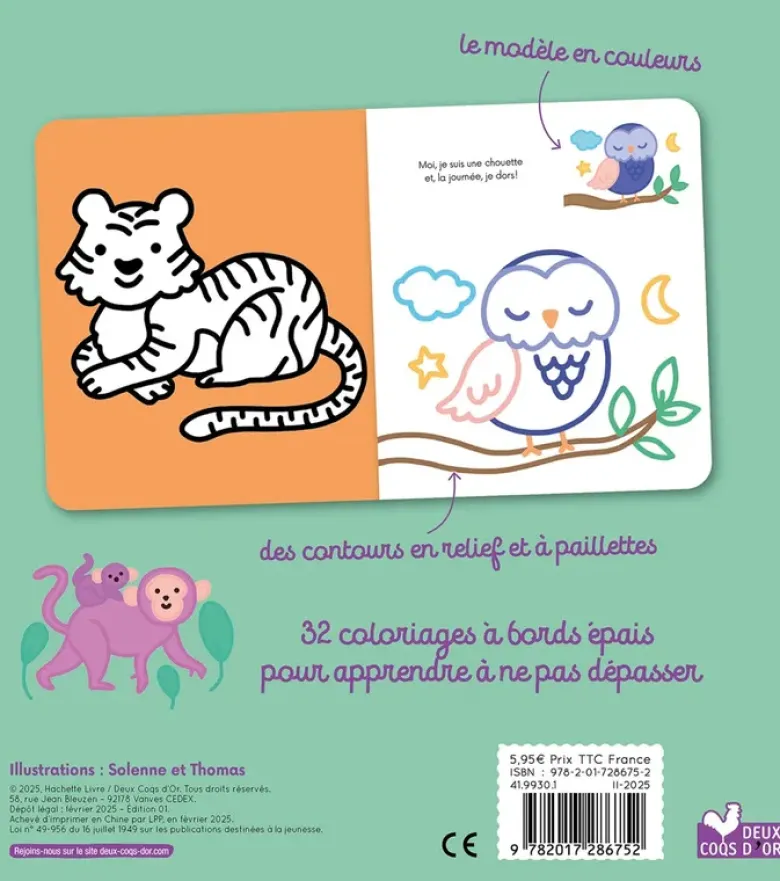 Coloriages à bords pailletés - Gaston le hérisson