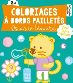Coloriages à bords pailletés - Oscar le léopard