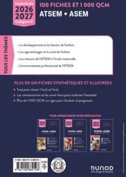 Concours ATSEM/ASEM - 100 Fiches et 1 000 QCM - 2026-2027