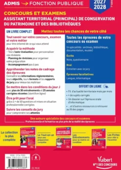Concours et examens Assistant territorial et Assistant principal de conservation du patrimoine et des bibliothèques 2027-2028 - Tout-en-un
