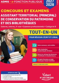 Concours et examens Assistant territorial et Assistant principal de conservation du patrimoine et des bibliothèques 2027-2028 - Tout-en-un