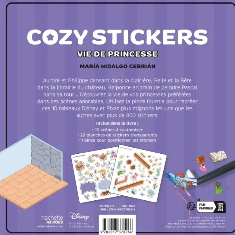 Cozy stickers Disney (avec pince) - Vie de princesse