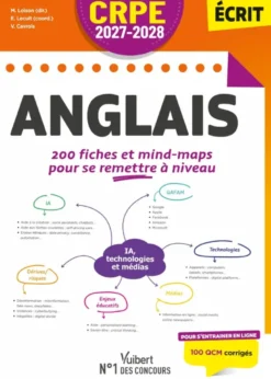 CRPE 2027-2028 -Anglais : 200 fiches et mind-maps pour se remettre à niveau-M2/L3