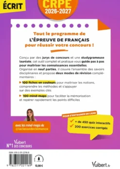CRPE 2026-2027 - Français : 200 fiches et mind-maps pour se remettre à niveau - épreuve écrite d’admissibilité M2/L3