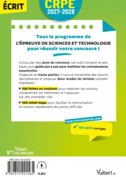 CRPE 2027-2028 - Sciences et technologie : 200 fiches et mind-maps pour se remettre à niveau - Epreuve écrite d'admissibilité M2/L3