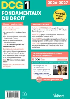 DCG 1 - Fondamentaux du droit : Manuel et Applications - Réforme 2026-2027