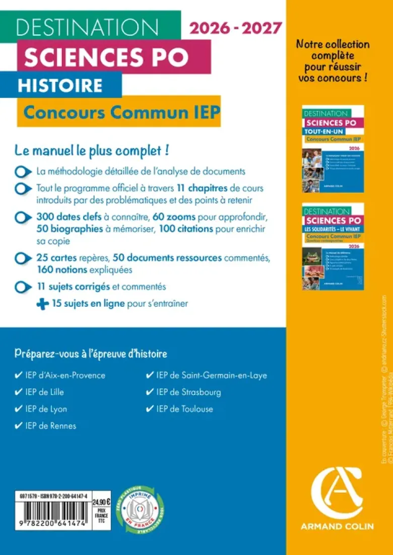 Destination Sciences Po Histoire - Concours commun IEP - 2026-2027