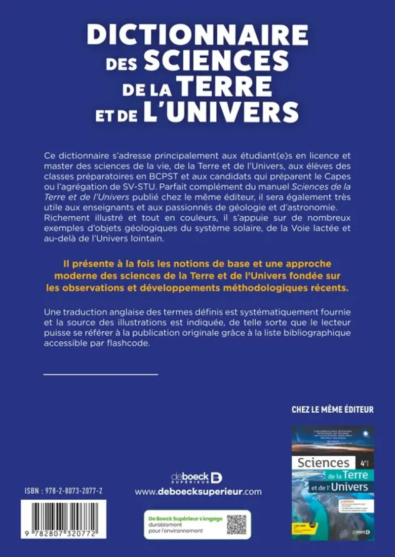 Dictionnaire des sciences de la Terre et de l'Univers