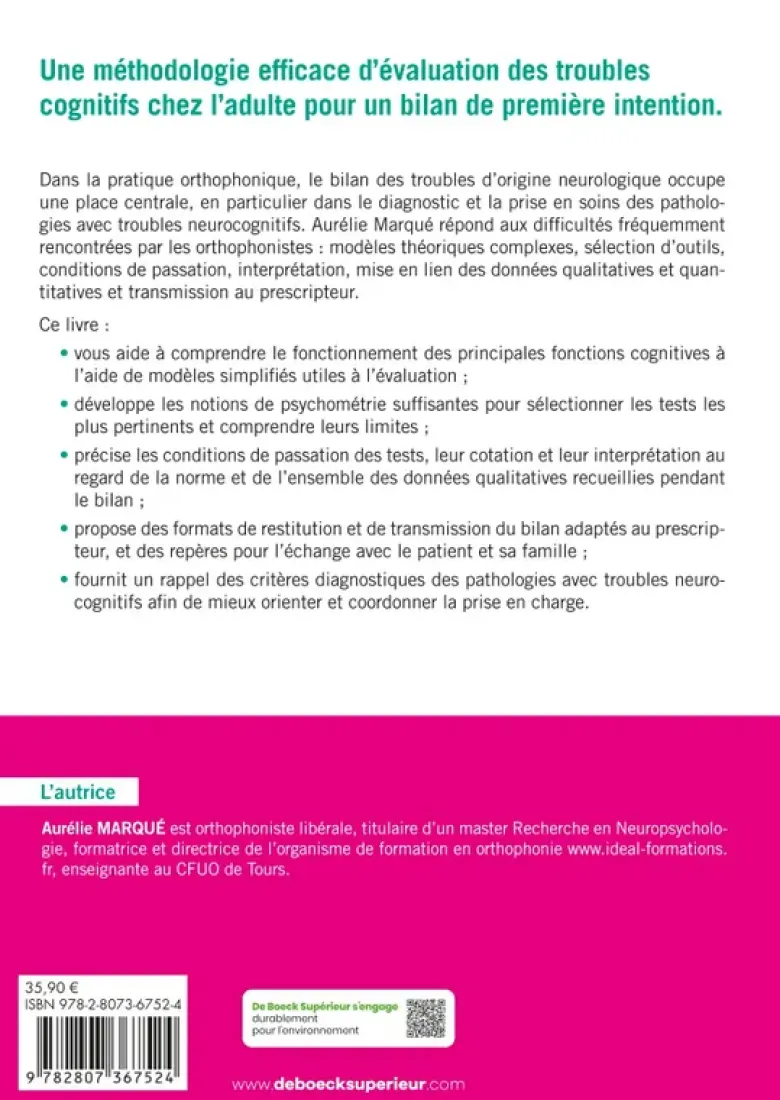 Evaluation des fonctions cognitives chez l’adulte