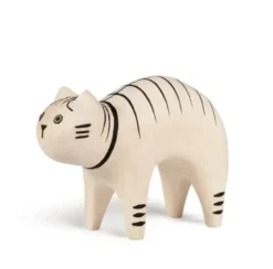 Figurine en bois - Chat tigré