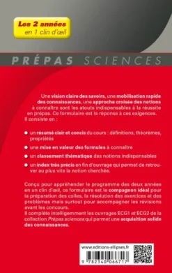 Formulaire Mathématiques appliquées - Informatique - ECG 1re et 2e années - Programme 2022