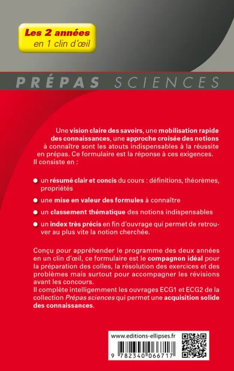 Formulaire Mathématiques appliquées - Informatique - ECG 1re et 2e années - Programme 2022